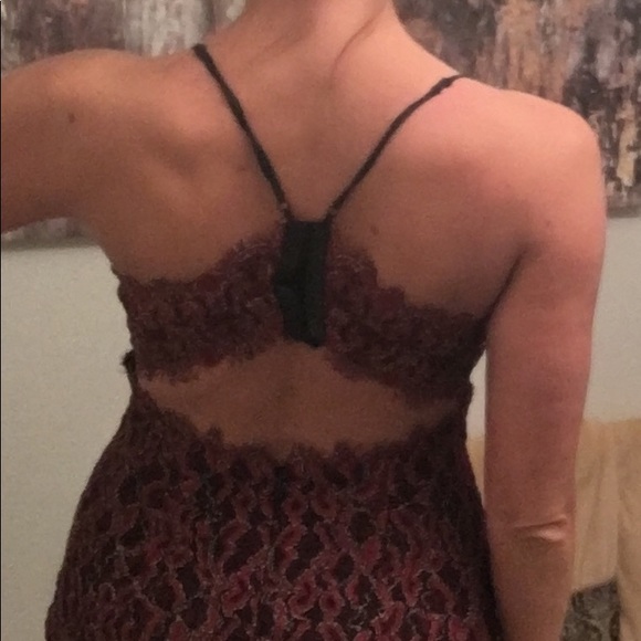Revolve NBD Corded Oxblood Lace Open Back Dress - Picture 7 of 7
